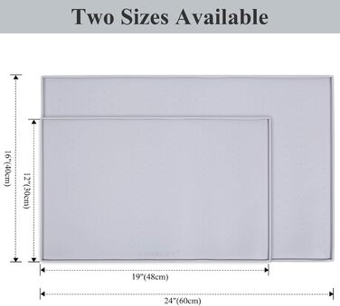 Підкладка під миску для собак та котів VIVAGLORY Grippymat, силіконова, 60x40 см, сіра