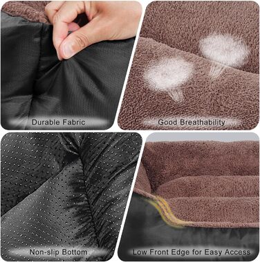 Велике ортопедичне ліжко для собак XXL, чорне (100x80x22 см), миється, для великих собак