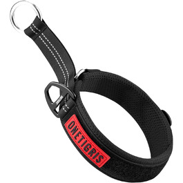 Нашийник для собак OneTigris Zug-Stopp, м'який з широкою підкладкою, з світловідбиваючими елементами, чорний, XL (для середніх та великих собак)