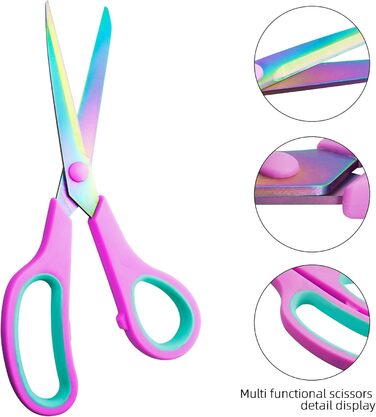 Набір ножиць CCR: 5 шт., нержавіюча сталь з титановим покриттям, зручна ручка, для дому, офісу та школи