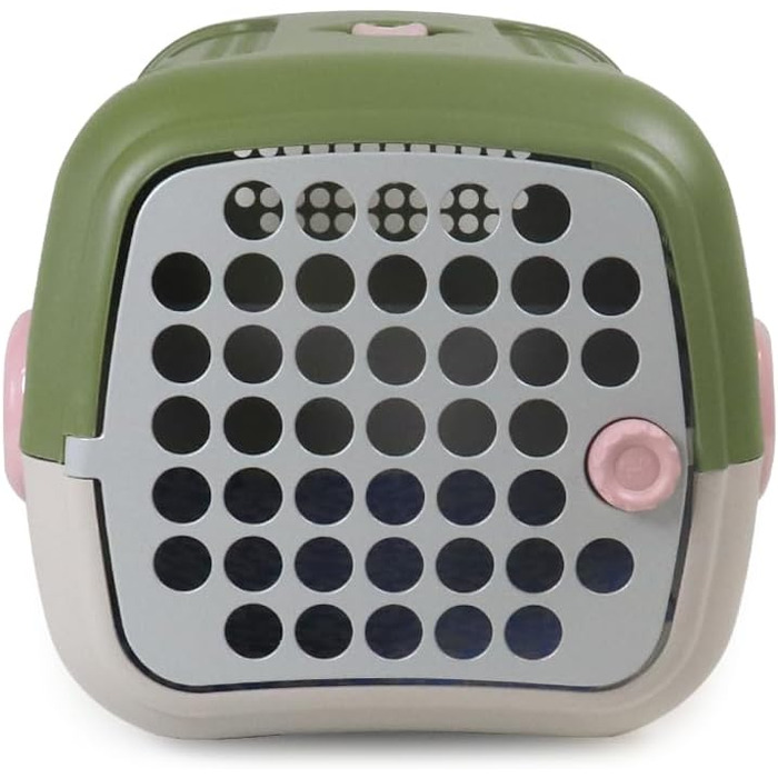 Транспортний бокс для собак та котів UNITED PETS A.U.T.O. - міцний, виготовлений в Італії, зелений/бежевий, з гігієнічною підстилкою, 51 x 37 x 33 см