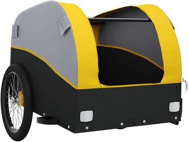 Причіп для велосипеда, вантажний та для собак, 45 кг, чорно-жовтий, легко збирається