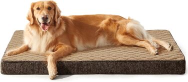 Ортопедичне ліжко для собак JOEJOY, маленьких порід, з м'якою підстилкою, неслизьке дно, 61x43x9 см (Колір: Коричневий)