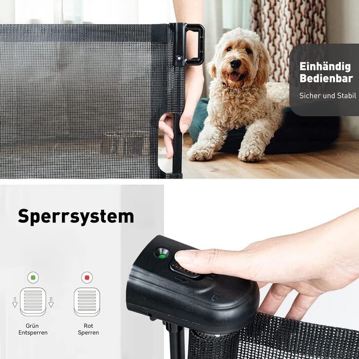 Захист для сходів Hawthyhome: розтяжне дитяче та для тварин (140см, Чорний)