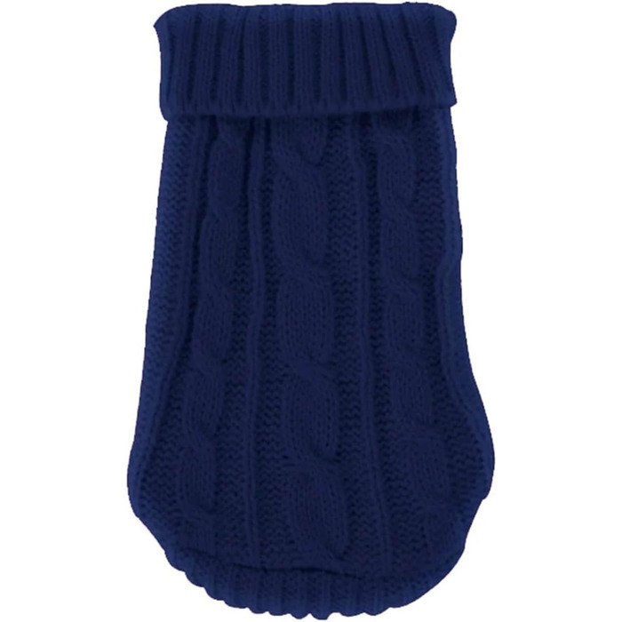 Пуловер для собак на зиму, класичний одяг для домашніх тварин, підходить для маленьких собак, цуценят, котів. В'язаний пуловер для такс, чихуахуа, шнауцерів. Колір: темно-синій, розмір S (8), вага 2-2,5 кг