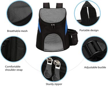 Рюкзак для кота та собаки IFIKK: зручний, дихаючий, з безпечним ремінцем. Чорний, червоний