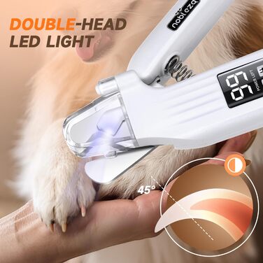 Електричний триммер для когтів Nobleza 2 в 1 з LED-підсвічуванням для собак та котів середніх та маленьких порід