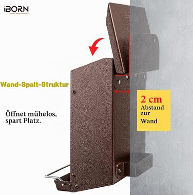 Годівниця для птахів iBorn Wand-Vogelfutterhaus для вулиці з металевим вологостійким дахом, навісна металева годівничка для дерева, паркану або стіни, легка в очищенні, колір кава