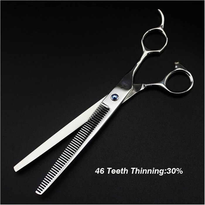 Професійний набір для грумінгу домашніх тварин 8.0 дюймів: ножиці, гребінець, прямі та зігнуті ножиці для собак, вирівнювання кісток тварин (сріблястий, червоний)