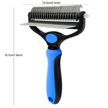 Щітка для грумінгу домашніх тварин проти ковтунів, для собак та котів, синього кольору