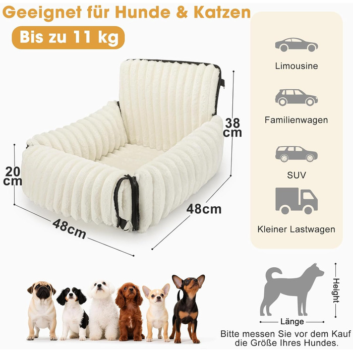 Автомобільне ліжко для собак MIXJOY: комфортне місце на задньому/передньому сидінні, сіре (бежеве)