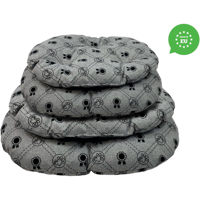 М'який лежак для собак та котів овальної форми, 50x34 см, світло-сірий колір. Лежанка для собак, котячий лежак, килимок для тварин, зручний для перевезення та відпочинку. Можливість прання.