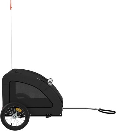 Транспортувальний причіп для собак та котів, 125x63x66 см, Oxford-Gewebe, Model 93959 (Чорний)