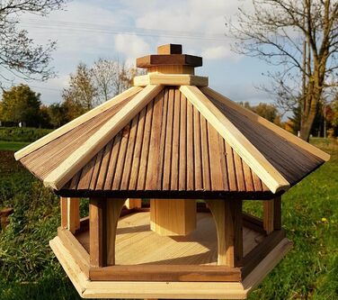 Годівниця для птахів шестикутна з дерева Vogel Futter Haus