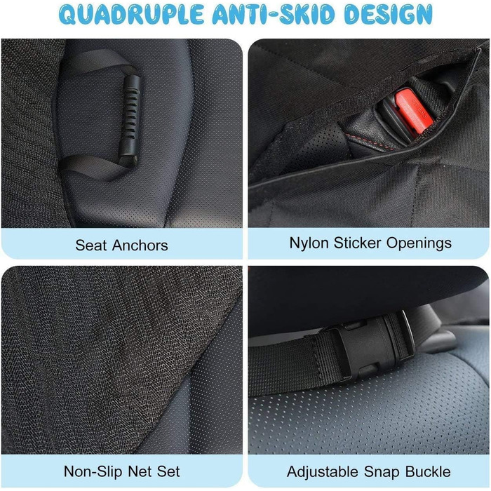 Чохол на сидіння для собак, 100% водовідштовхуючий, стійкий до подряпин, з сітчастим вікном, для заднього сидіння, миючий, довговічний, для автомобілів, вантажівок, позашляховиків, сірий-чорний