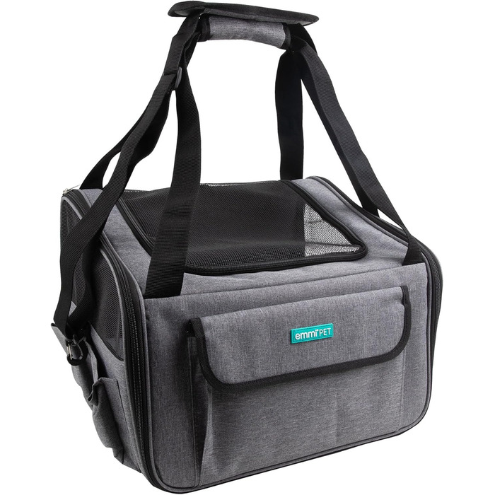 Транспортна сумка для собак та котів Emmi-Pet, складана та портативна переноска до 9 кг, з оксфордської тканини, водонепроникна сумка для собак та котів для автомобіля, поїздів та подорожей, Travel Bag 41,5 x 32 x 30 см