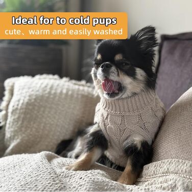 Теплий зимовий пуловер для собак, 2 шт. - пуловер з коміром-хомутом для дрібних собак, теплий одяг для цуценят