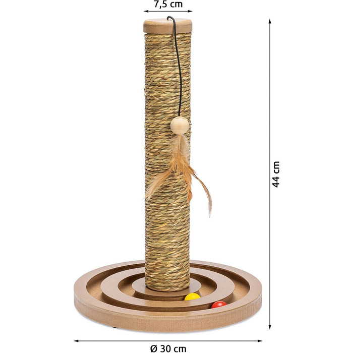 Дряпка для котів Karlie Kratzbaum Seegras з іграшкою, 44см, 30см