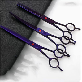 Набір ножиць для грумінгу собак: прямі, витончені та зігнуті, нержавіюча сталь