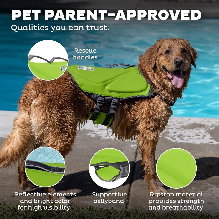 Рятувальний жилет для собак Outward Hound Dawson Swim, зелений, розмір XL