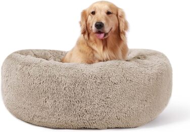 Лежак для великих собак HACHIKITTY Calming Donut, XL 91,4 см, заспокійливий плюшевий круглий диван для домашніх тварин
