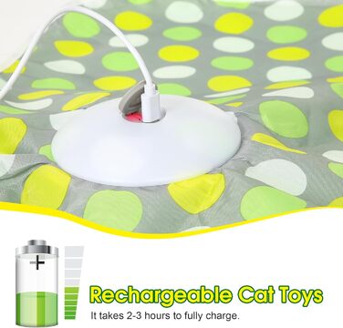 Інтерактивна іграшка для котів PUHOHUN: автоматична мишка з пір'ям, прихована іграшка для кошенят, зелена