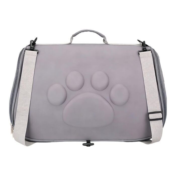 Сумка для кота - переноска для тварин на плечі сірого кольору | Ідеальна для подорожей, прогулянок, ветеринара