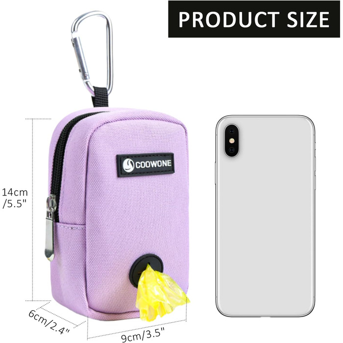 Сумка для ласощів та пакетиків для вигулу собак COOWONE, рожева (фіолетова)