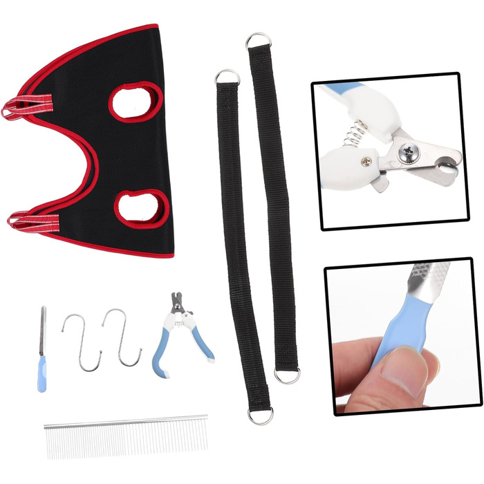 Гамак для грумінгу собак і котів JUMPLAWN: догляд за кігтями, миття, комфорт. Набір для грумінгу з щіткою та стрижкою.