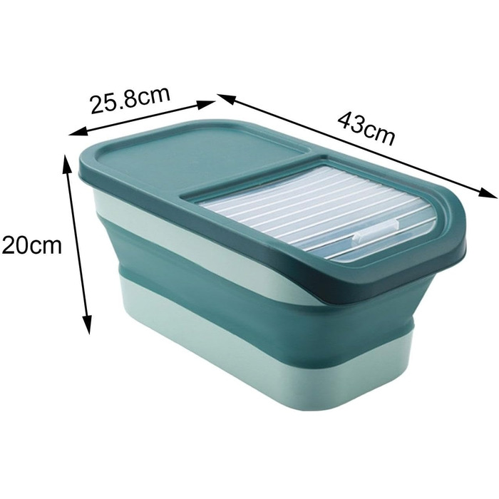 Контейнер для корму для собак Colcolo, 10 кг, складний, герметичний, зелений