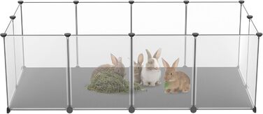 Клітка для тварин NAIZY 12 шт. 35x45 см: загон для собак, кроликів, морських свинок, розширюваний, білий