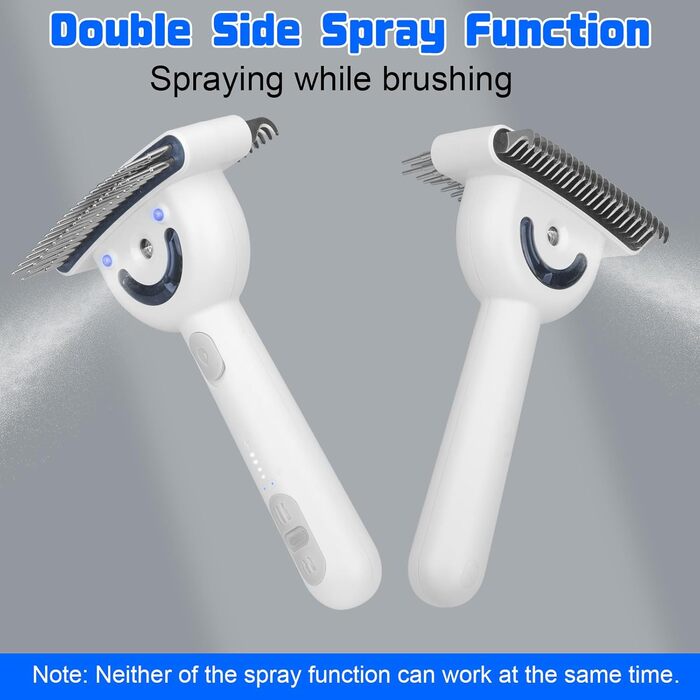 Парова щітка для собак та котів, 2-в-1 з UV-стерилізацією, для вичісування ворсу та підшерстка