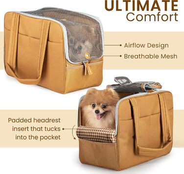 Сумка-переноска для собак та котів – бавовняна, з м'якою підкладкою, з кишенями, дихаюча сітка, зручний ремінь – міцна сумка з поліестеру, легка переноска для тварин, універсальна