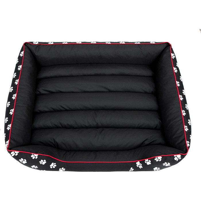 Крісло-ліжко для собак XL 110x90 см, чорне з лапами (L - 60x50 см)