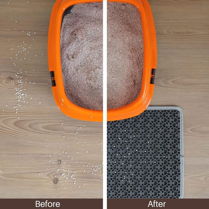 Килимок під лоток для котів, чорний, 60-74 см, 38x61 см, двошаровий, EVA, вологостійкий