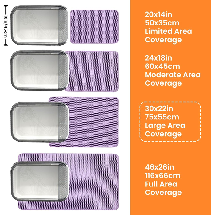 Килимок для котячого туалету Petinstinct, XXL, 75x55 см, фіолетовий