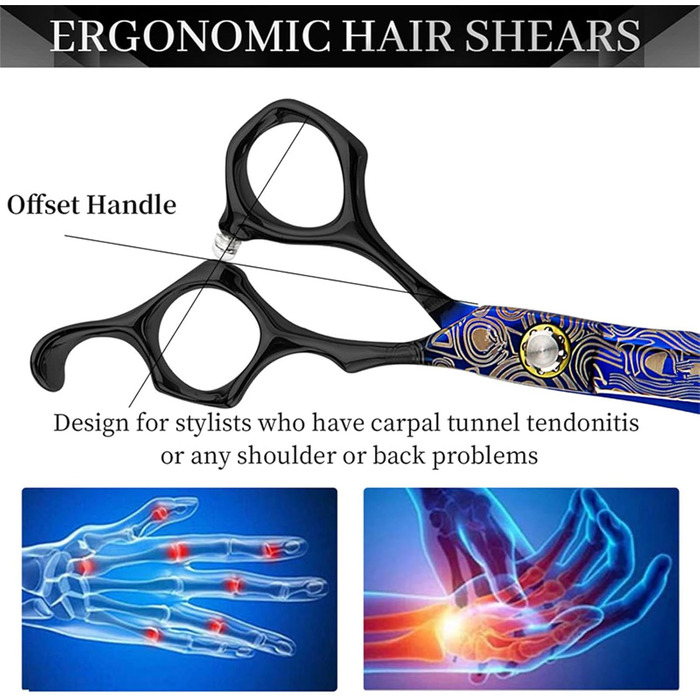 Набір ножиць для грумінгу собак 6 дюймів: прямі та розріджуючі ножиці для професійного догляду за шерстю. Ножиці для грумінгу домашніх тварин з регульованим гвинтом