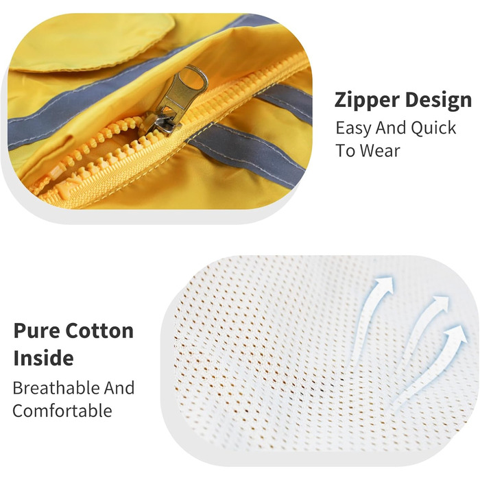 Дощовик для собак PETCUTE: водонепроникний дощовик з капюшоном для маленьких та великих собак, армійного кольору (S, жовтий)