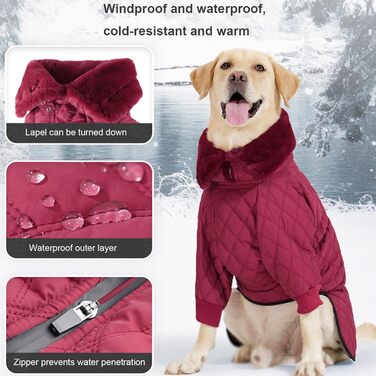 Водонепроникний теплий зимовий одяг для собак - куртка/пальто, поліестер, зелений, XXX-Large