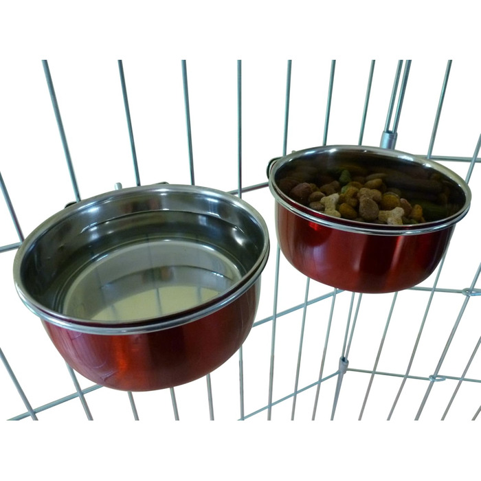 Миски для собак Ellie-Bo, 1 шт. (червоний, 0.6 л, маленькі) - для вантажівки, клітки, вольєру