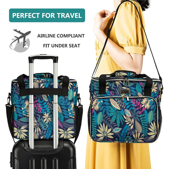 Сумка для собак Baglher, подорожі з домашніми тваринами: набір для перевезення з 2 контейнерами для корму та 2 складною мискою (Medium, Hawaii)