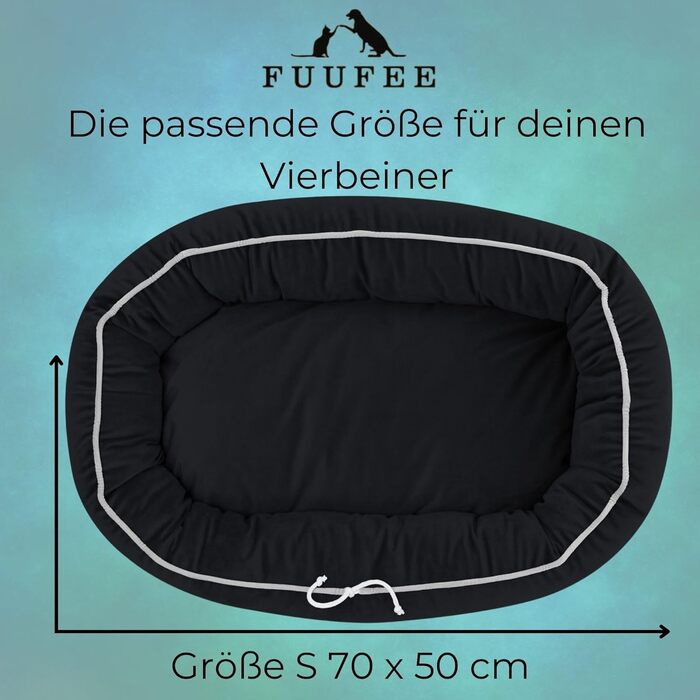 Ортопедичне ліжко для собак середніх порід 95 x 65 см Hazelnut (S 70x50 см, Чорний)