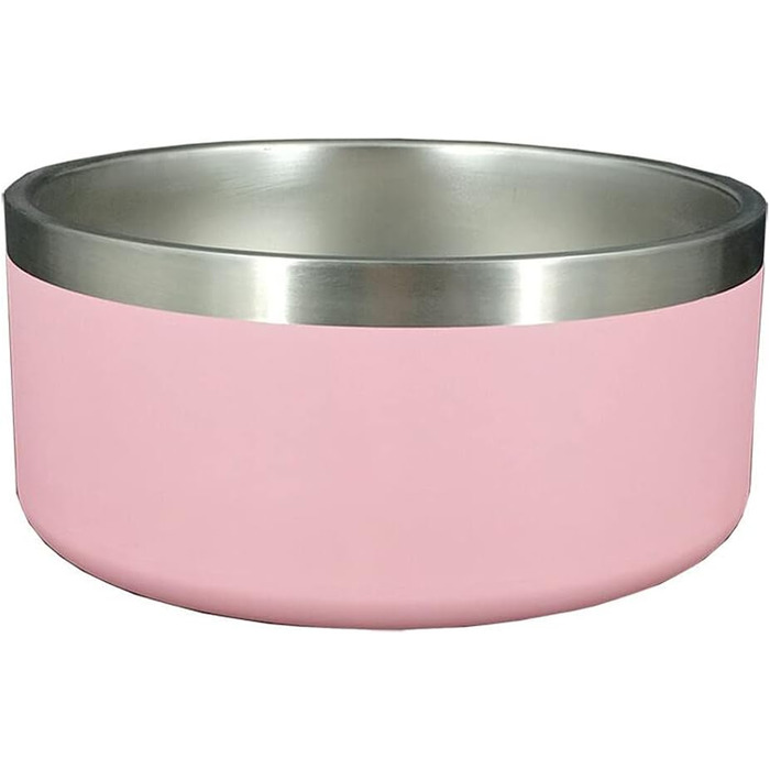 Нержавійна миска для собак та котів Gteller з подвійними стінками, BPA-free, протиковзна, 907 мл (32oz), рожева