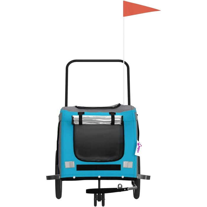 Причіп для тварин на велосипед, Oxford, оксфордська тканина та метал, тип 1, помаранчевий та синій (134 x 68 x 72 см)