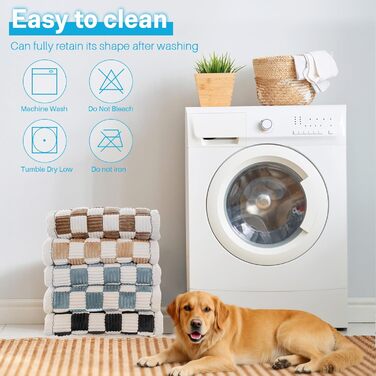 Незнімний чохол на автокрісло для собак, ворсиста килимок для тварин на заднє сидіння, водонепроникний та стійкий до подряпин килимок для подорожей, м'який захист для автомобілів, вантажівок та позашляховиків (63 x 138 см), в клітинку чорний (60*130 см)