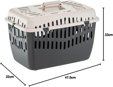 Переноска для котів та собак Ferplast Binny 2, переноска для тварин, для маленьких собак та котів до 8 кг, складаний ручка (48 x 32 x 33 см)