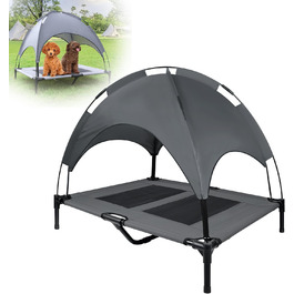Крісло-ліжко для собак та котів з балдахіном, 76x61x76 см. Зручне, з міцним металевим каркасом та дихаючою тканиною для дому та вулиці