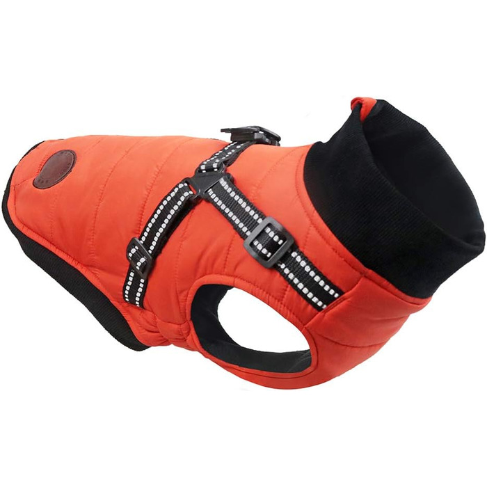 Водонепроникний теплий одяг для собак з інтегрованим шлейкою: тепла жилетка для цуценят та собак середніх розмірів