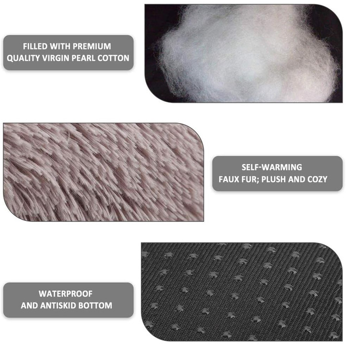 М'яке ліжко для кота/собаки у вигляді пончика, заспокійлива, комфортна, з товстим наповнювачем, з подушкою, для затишку, миється, кругла, плюшеве диван-лежанка для собак (90см, Кофе)