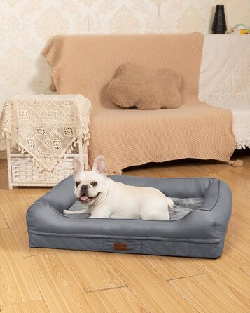 Райкоу - лежанка для собак з знімним подушкою, м'яка та миється. Лежанка, подушка для собак, собаче ліжко, килимок - високоякісне місце для сну для вашого вірного друга. (Темно-сірий, 80 * 60 * 7 см)